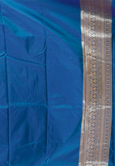 Cross Mustard Kanjivaram Silk Saree With Blouse Piece