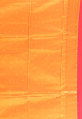 Rani Pink with Orange Border Kanjivaram Silk Saree With Blouse Piece