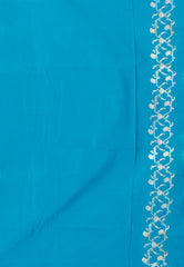 Feroza Blue Katan Silk Saree With Blouse Piece