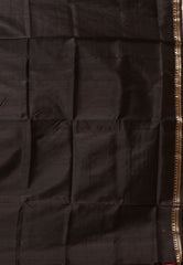 Black Katan Pure Silk Saree With Blouse Piece