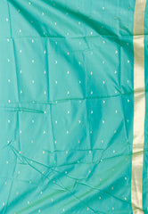 Olive Green with Rama Border Katan Silk Saree With Blouse Piece