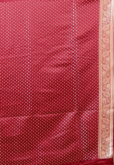 Maroon Wedding Banarasi Silk Saree with Blouse Piece