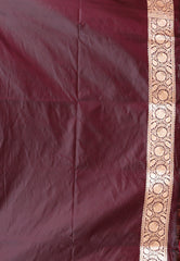 Garnet Wedding Banarasi Silk Saree with Blouse Piece