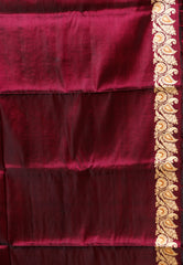 Magenta Wedding Banarasi Silk Saree with Blouse Piece