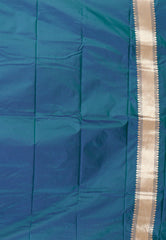 Magenta with Peacock Blue Border Kanjivaram Silk Saree With Blouse Piece