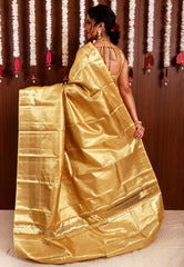 Gold Tissue Kanjivaram Pure Silk Saree With Blouse Piece