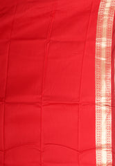 Black with Red Border Kanjivaram Silk Saree With Blouse Piece