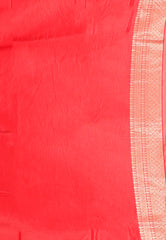 Tussar with Red Border Kanjivaram Silk Saree With Blouse Piece