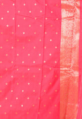 Rani Pink Katan Silk Saree With Blouse Piece