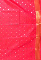 Rani Pink Katan Silk Saree With Blouse Piece