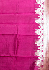 Magenta Katan Pure Silk Saree With Blouse Piece