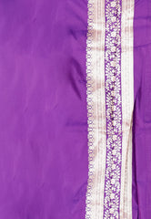 Mauve with Purple Border Kanjivaram Silk Saree With Blouse Piece