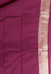 Mustard with Magenta Border Kanjivaram Silk Saree With Blouse Piece