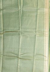 Orange with Green Border Tissue Kanjivaram Silk Saree With Blouse Piece