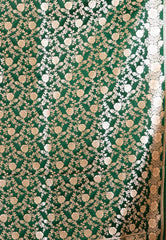 Bottle Green Wedding Banarasi Silk Saree with Blouse Piece