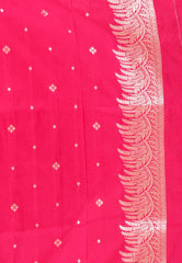 Rani Pink Katan Silk Saree With Blouse Piece