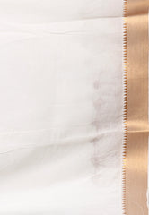 Offwhite Colour Mangalagiri Cotton Kantha Saree With Blouse Piece