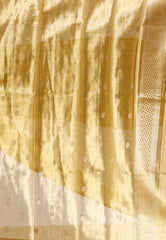 Golden Tissue Kanjivaram Silk Saree With Blouse Piece