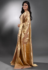 Golden Tissue Kanjivaram Silk Saree With Blouse Piece