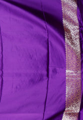 Purple Mashru Silk Saree with blouse Piece