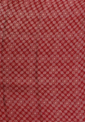 Maroon Ajrakh Print in Modal Silk Saree With Blouse Piece