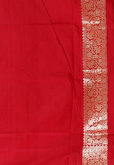 Tussar Colour Silk with Red Border Tussar with Blouse Piece