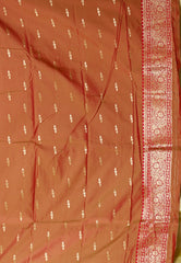 Light Green with Red Border Kanjivaram Silk Saree With Blouse Piece