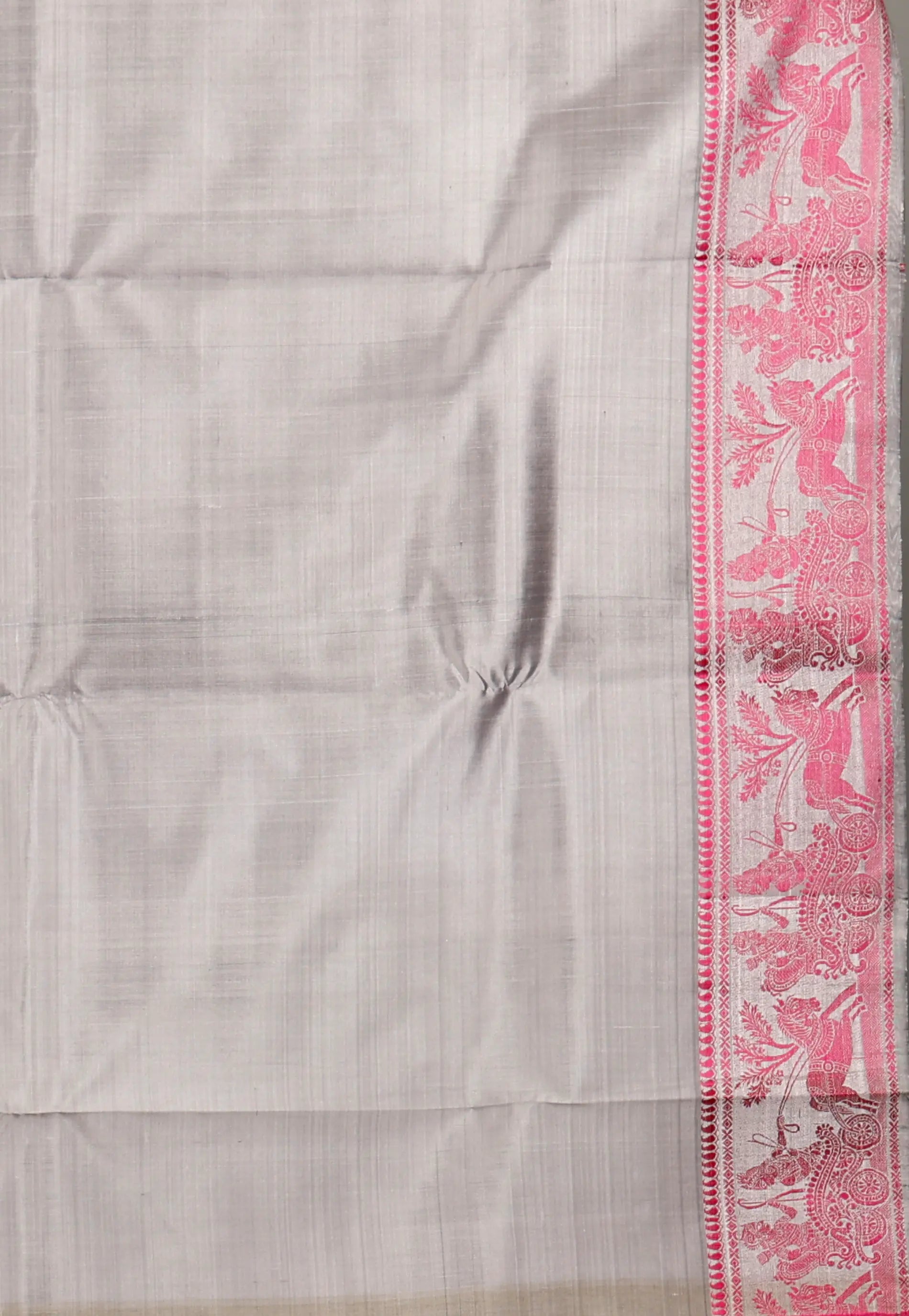 Grey Baluchari Pure Silk Saree with Blouse Piece