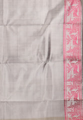 Grey Baluchari Pure Silk Saree with Blouse Piece