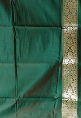 Dual Shades of Green & Maroon Pachmina Wedding Banarasi Silk Saree with Blouse Piece