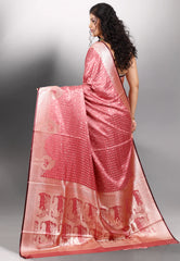 Onion Pink Mashru Silk Saree with Blouse Piece