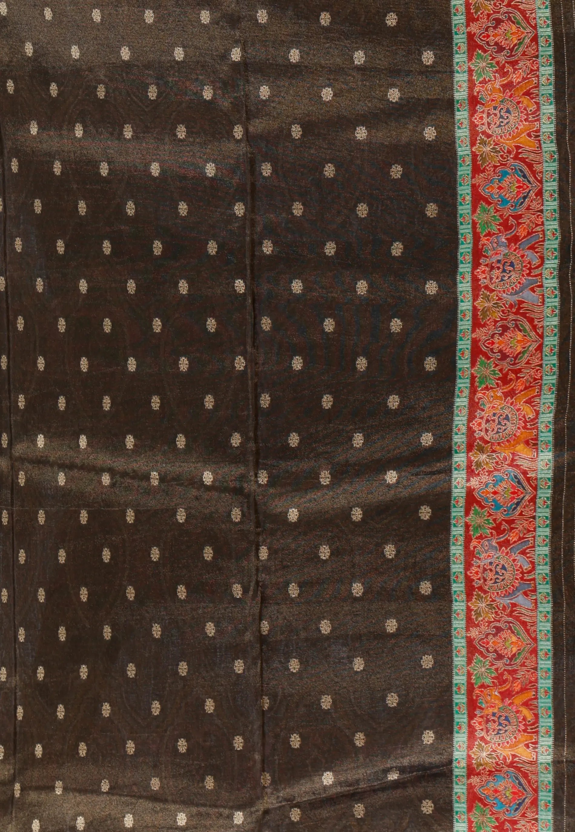 Multi Colour Kani Silk Saree With Blouse Piece