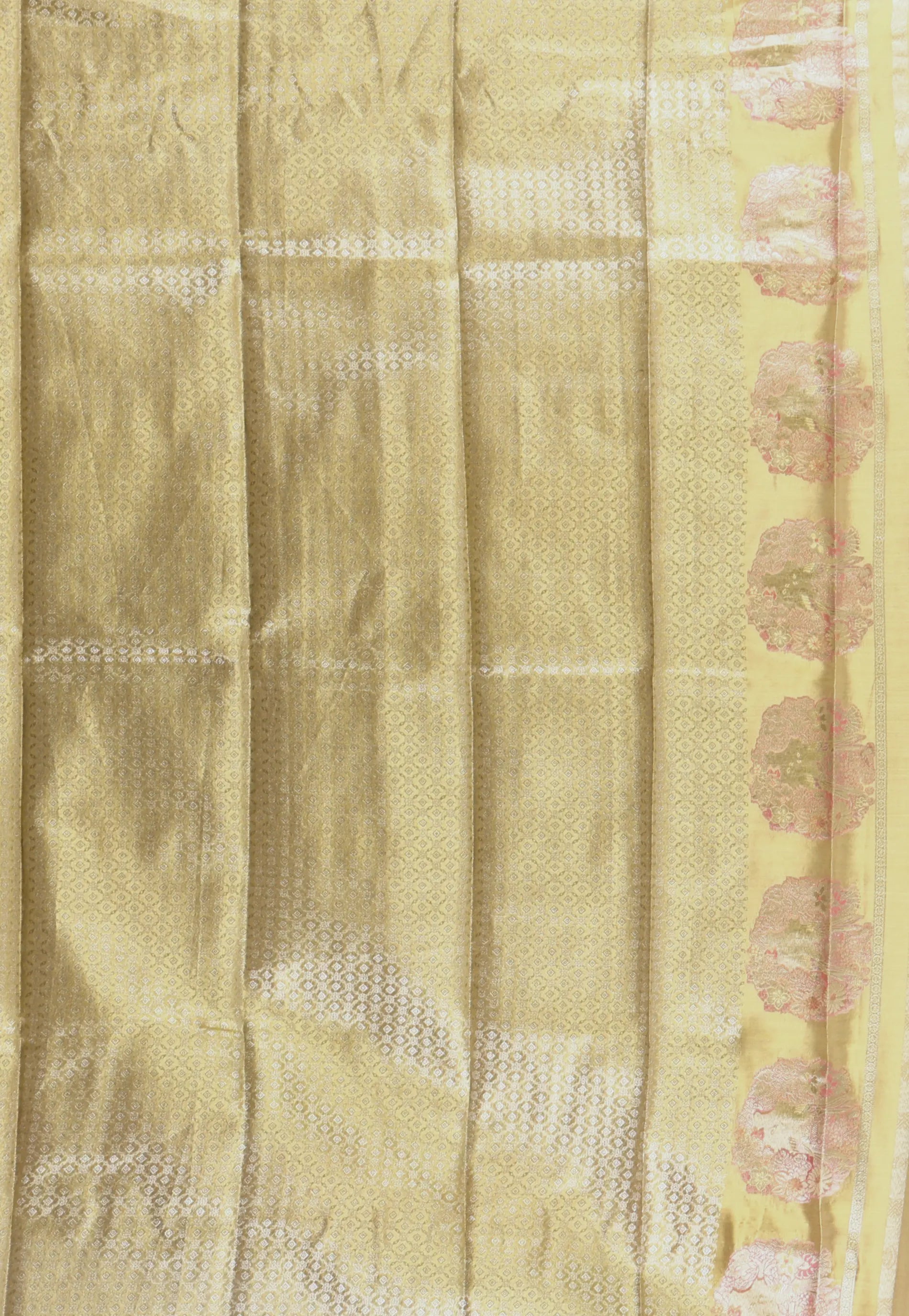 Golden  Tissue Kanjivaram Silk Saree With Blouse Piece