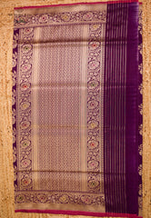 Magenta Pure Exclusive Kadwa Katan Silk Saree with Blouse Piece - Adi Akshoy & Co.