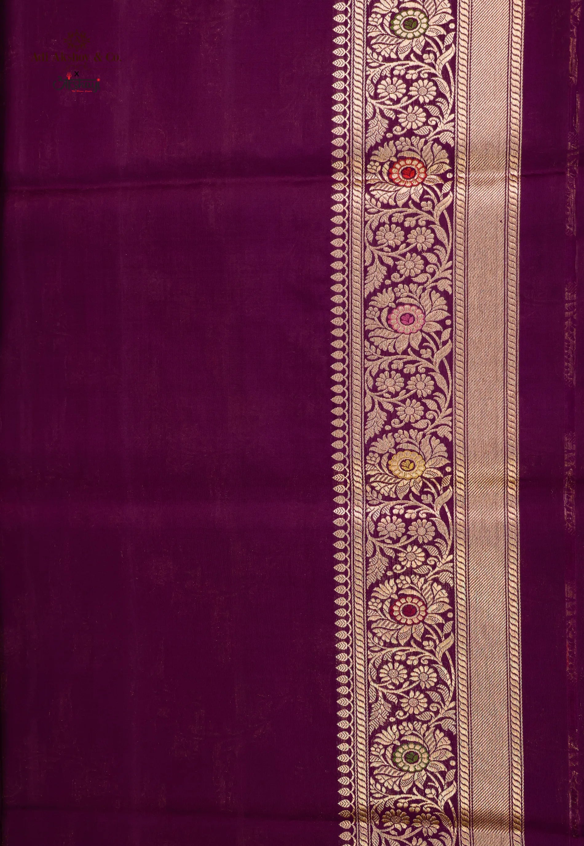 Magenta Pure Exclusive Kadwa Katan Silk Saree with Blouse Piece - Adi Akshoy & Co.