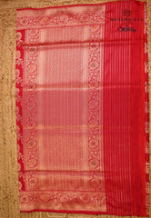 Red Pure Exclusive Kadwa Katan Silk Saree with Blouse Piece - Adi Akshoy & Co.