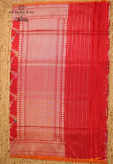 Red Pure Exclusive Kadwa Katan Silk Saree with Blouse Piece - Adi Akshoy & Co.