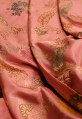 Pastel Pink Pure Exclusive Kadwa Katan Silk Saree with Blouse Piece - Adi Akshoy & Co.