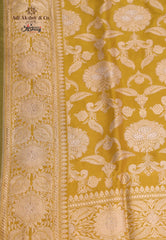 Mustard Yellow Pure Exclusive Kadwa Katan Silk Saree with Blouse Piece - Adi Akshoy & Co.