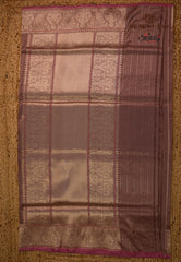 Pastel Mauve Pure Exclusive Kadwa Katan Silk Saree with Blouse Piece - Adi Akshoy & Co.