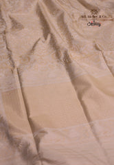 Cream Beige Colour Pure Exclusive Kadwa Katan Silk Saree with Blouse Piece - Adi Akshoy & Co.
