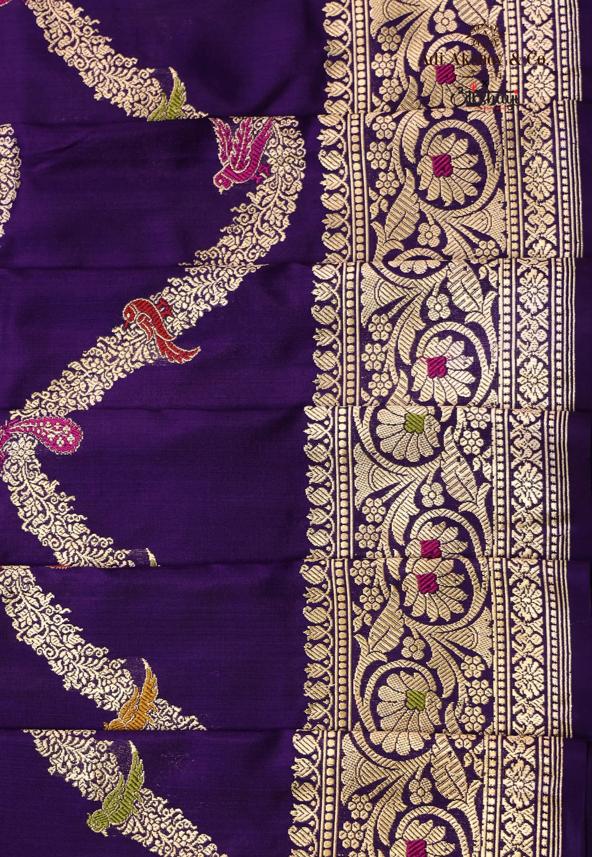 Purple Pure Exclusive Kadwa Katan Silk Saree with Blouse Piece - Adi Akshoy & Co.