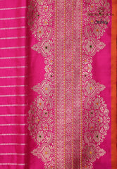 Rani Pink Pure Exclusive Kadwa Katan Silk Saree with Blouse Piece - Adi Akshoy & Co.