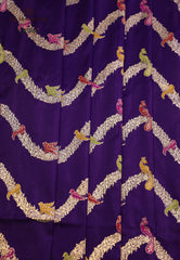 Purple Pure Exclusive Kadwa Katan Silk Saree with Blouse Piece - Adi Akshoy & Co.