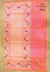 Pink Pure Exclusive Kadwa Katan Silk Saree with Blouse Piece - Adi Akshoy & Co.