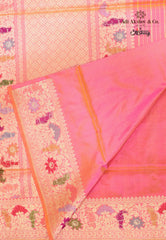 Pink Pure Exclusive Kadwa Katan Silk Saree with Blouse Piece - Adi Akshoy & Co.