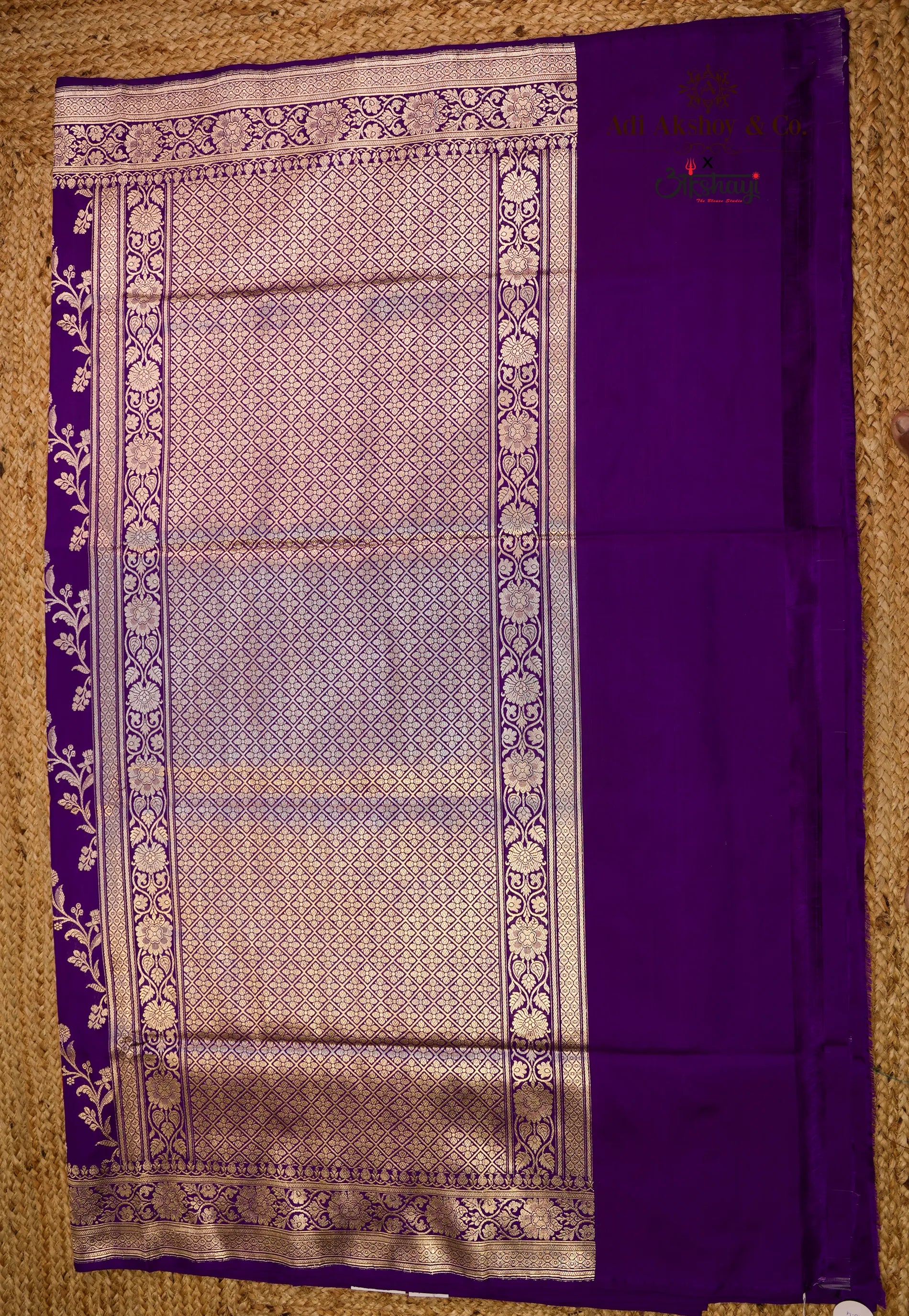 Purple Pure Exclusive Kadwa Katan Silk Saree with Blouse Piece - Adi Akshoy & Co.