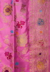 Pink Pure Exclusive Kadwa Katan Silk Saree with Blouse Piece - Adi Akshoy & Co.