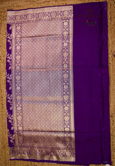 Purple Pure Exclusive Kadwa Katan Silk Saree with Blouse Piece - Adi Akshoy & Co.