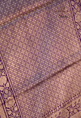 Purple Pure Exclusive Kadwa Katan Silk Saree with Blouse Piece - Adi Akshoy & Co.